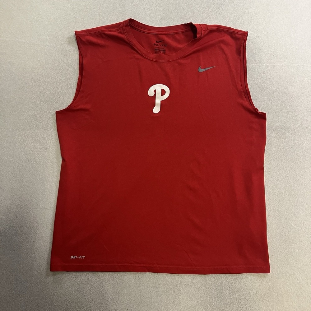 Philadelphia Phillies MLB Nike Dri-Fit Tank Top Shirt Men's XL Red Team Issue